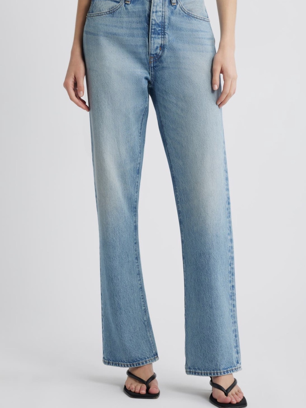 NWT FRAME the vertical high waist relaxed Light Blue Straight-Leg Women's Jeans